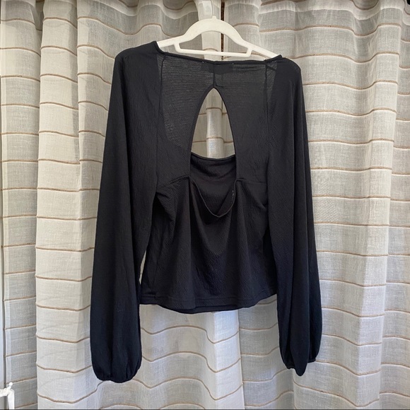 Free People Beach Square Neck Balloon Sleeve Top - Picture 7 of 8